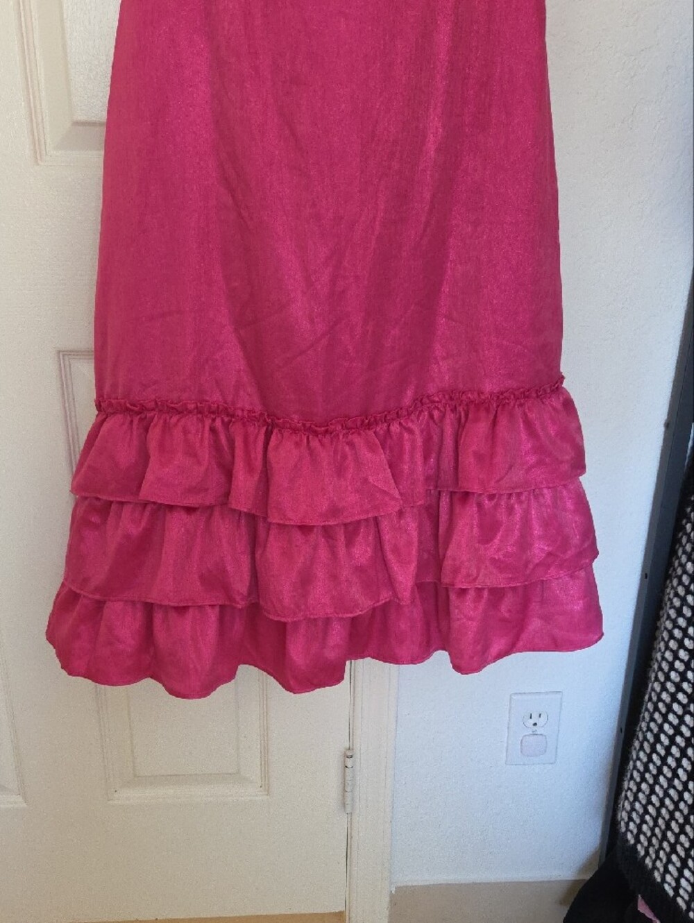 Rachel Parcell Flutter Sleeve Ruffle Sleeve Metallic Chiffom Berry Midi Dress 6 - Picture 7 of 14